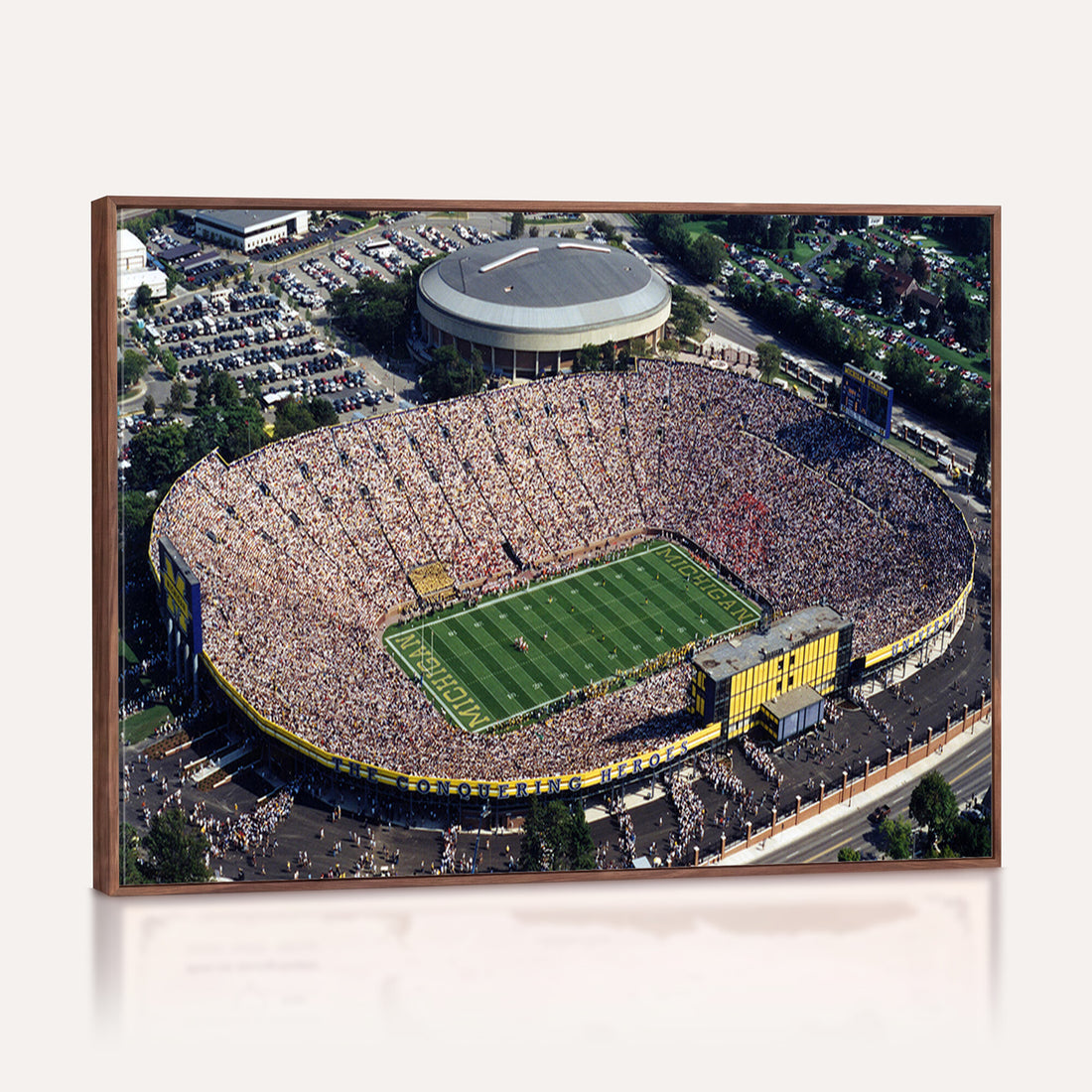 Michigan Wolverines Football Team Print, Ann Arbor Michigan Stadium Wall Art