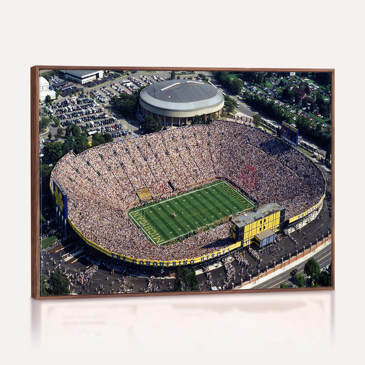27314-MGV-CV-36X24 - Michigan Wolverines Football Team Print, Ann Arbor Michigan Stadium Wall Art