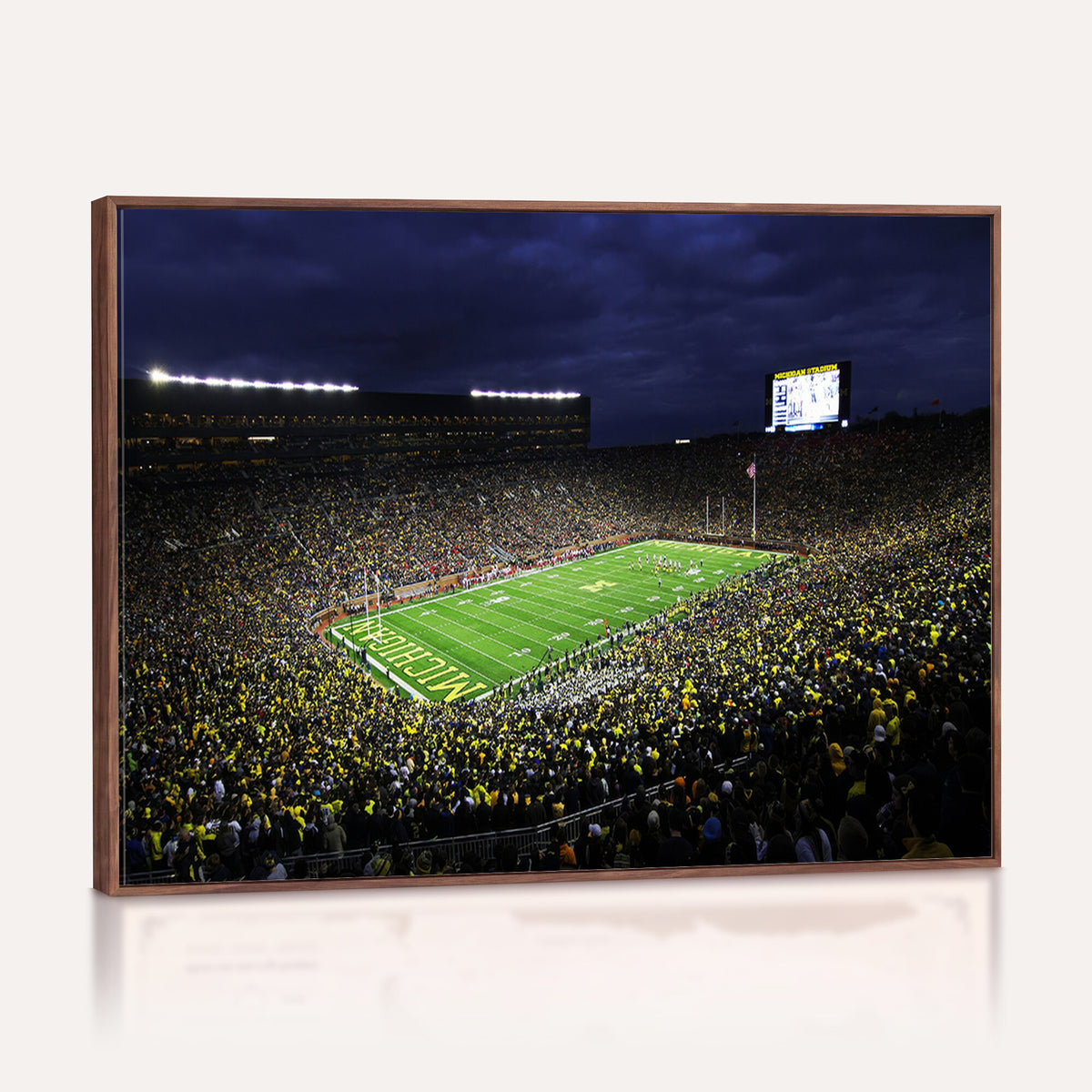 15448-MGV-CV-36X24 - Michigan Wolverines Football Canvas Wall Decor, Football Team Print, Ann Arbor Michigan Stadium