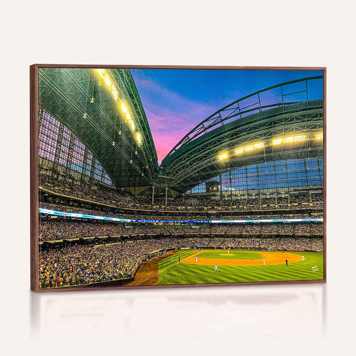 17006-MGV-CV-36X24 - Milwaukee Brewers Baseball Team Print Canvas, American Family Field Stadium Wall Art