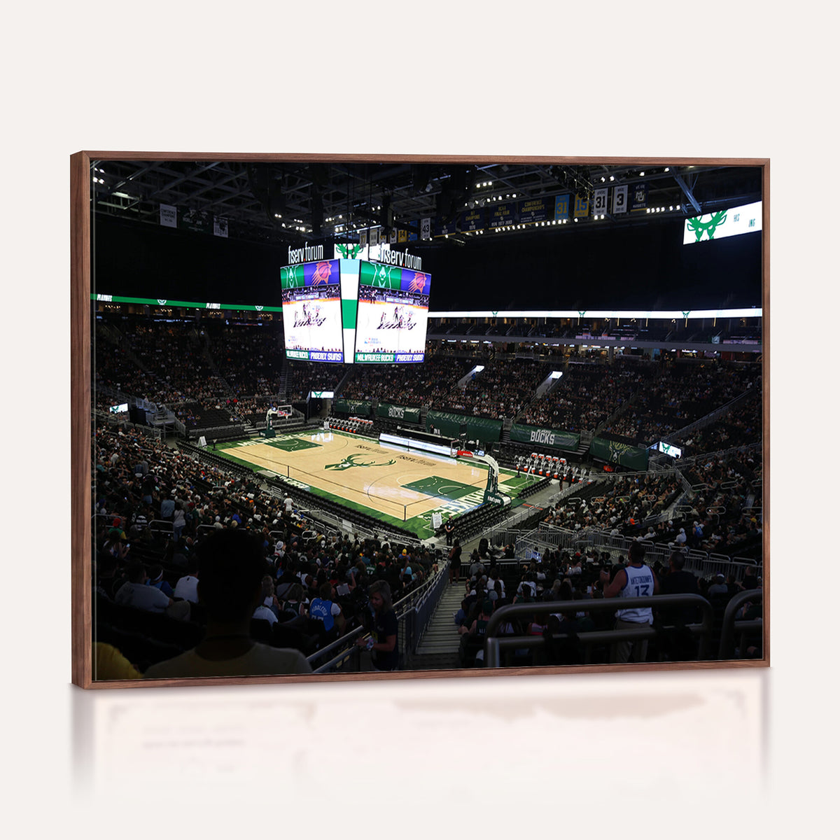 69882-MGV-CV-36X24 - Milwaukee Bucks Basketball Print, Fiserv Forum Stadium Wall Art