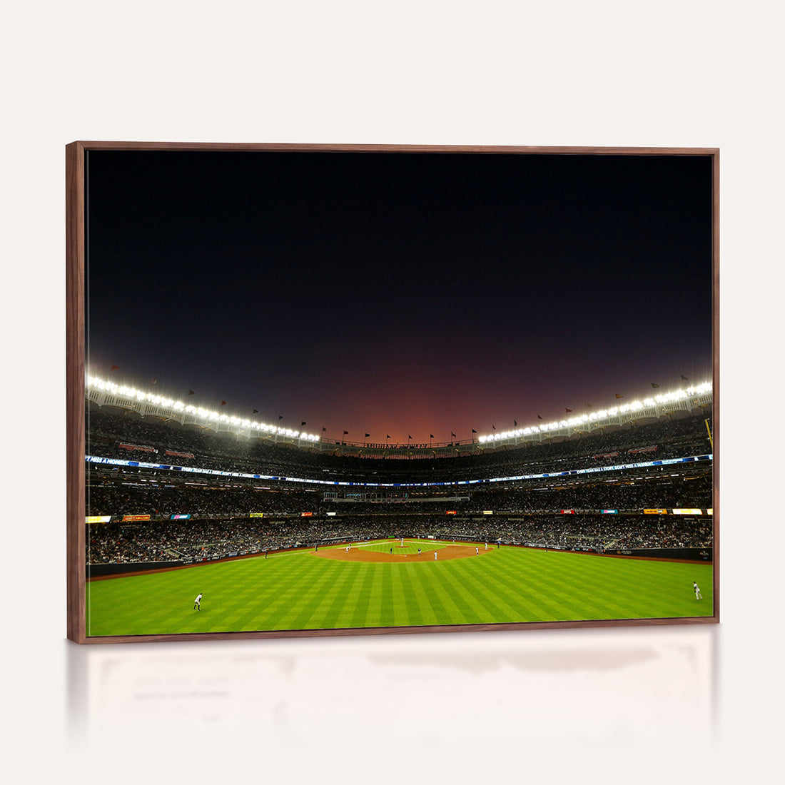 Yankee Stadium Night Game Triple Canvas, New York Yankees Stadium Wall Art