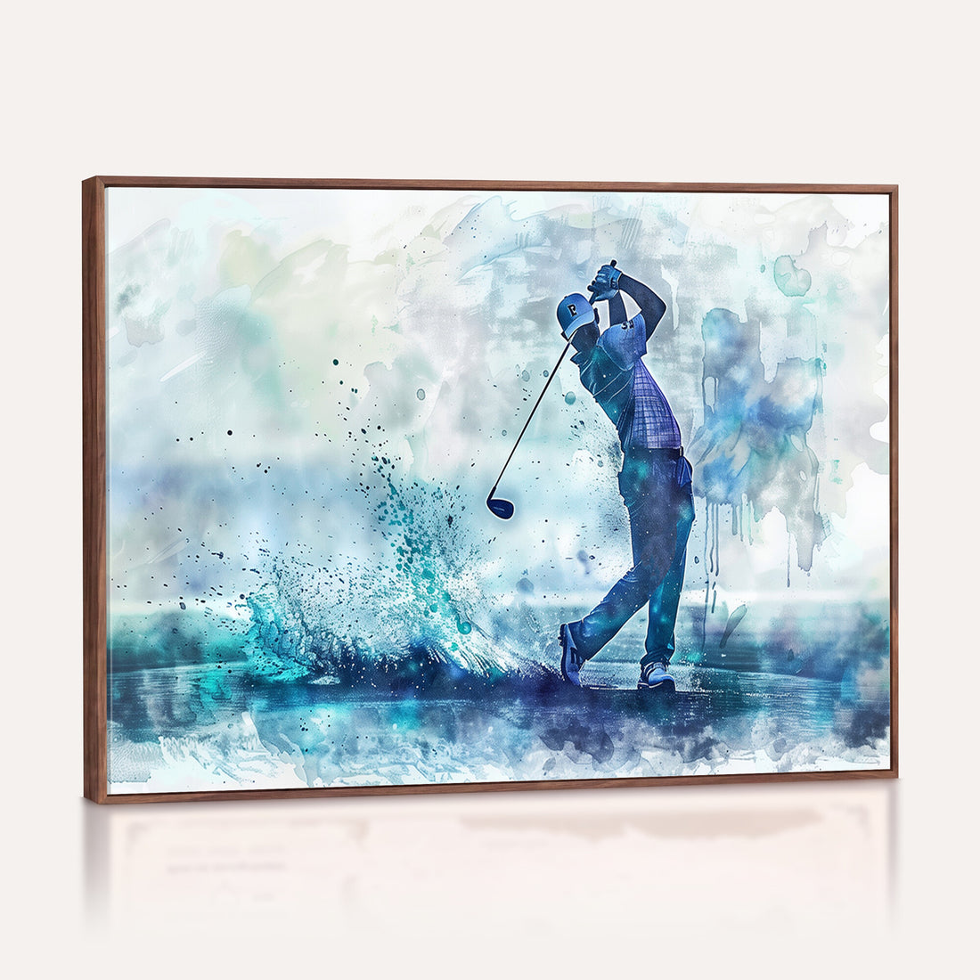 Watercolor Abstract Golf Swing Wall Art Canvas Print