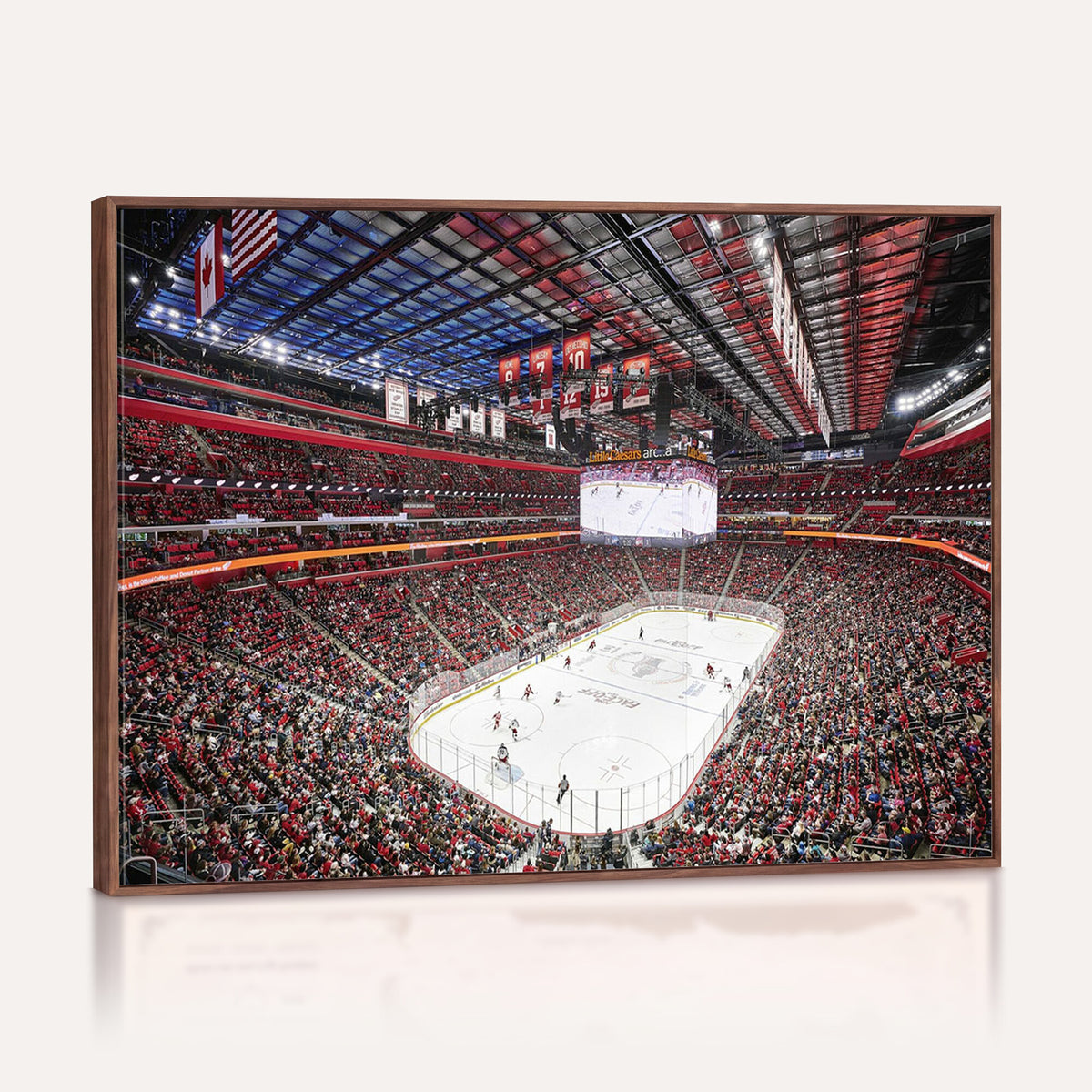 62263-MGV-CV-36X24 - Barton Malow Little Caesars Arena Detroit Wall Art Canvas Print - Detroit Hockey and Basketball