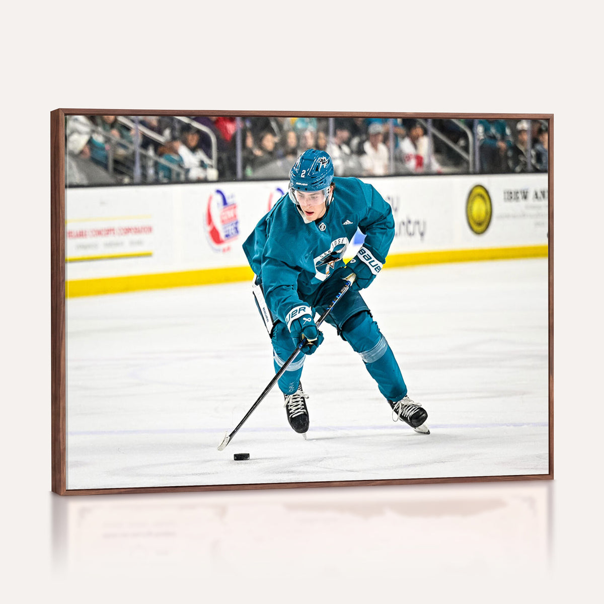 69179-MGV-CV-36X24 - San Jose Sharks Ice Hockey Player Wall Art Canvas Print