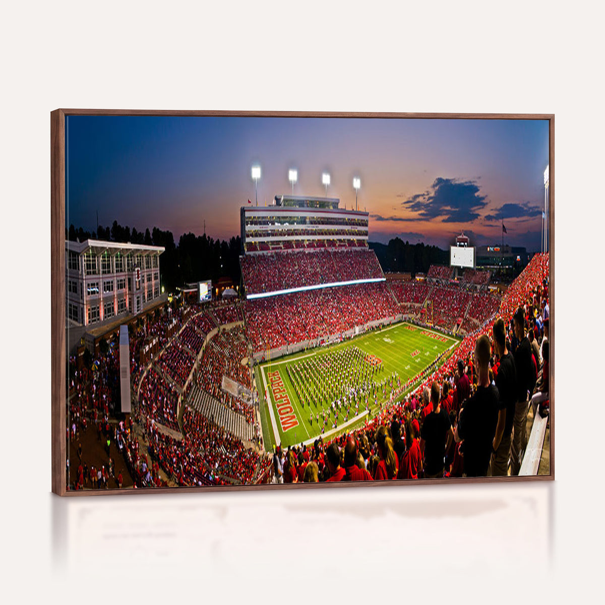 87655-MGV-CV-36X24 - NC State Wolfpack Football Team Print - Raleigh Carter-Finley Stadium Wall Art Canvas Print