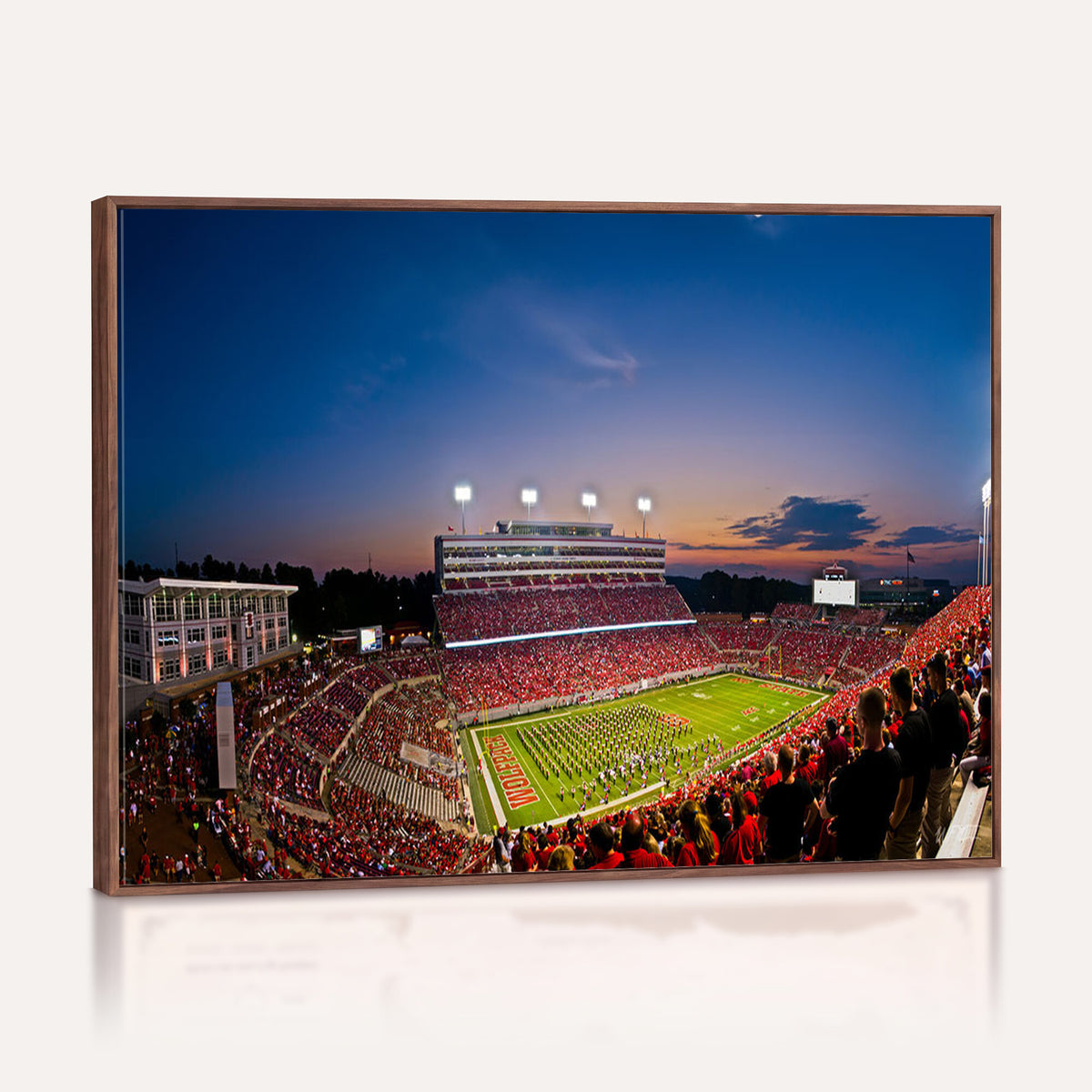 33313-MGV-CV-36X24 - NC State Wolfpack Football Team Print - Raleigh Carter-Finley Stadium Wall Art Canvas Print