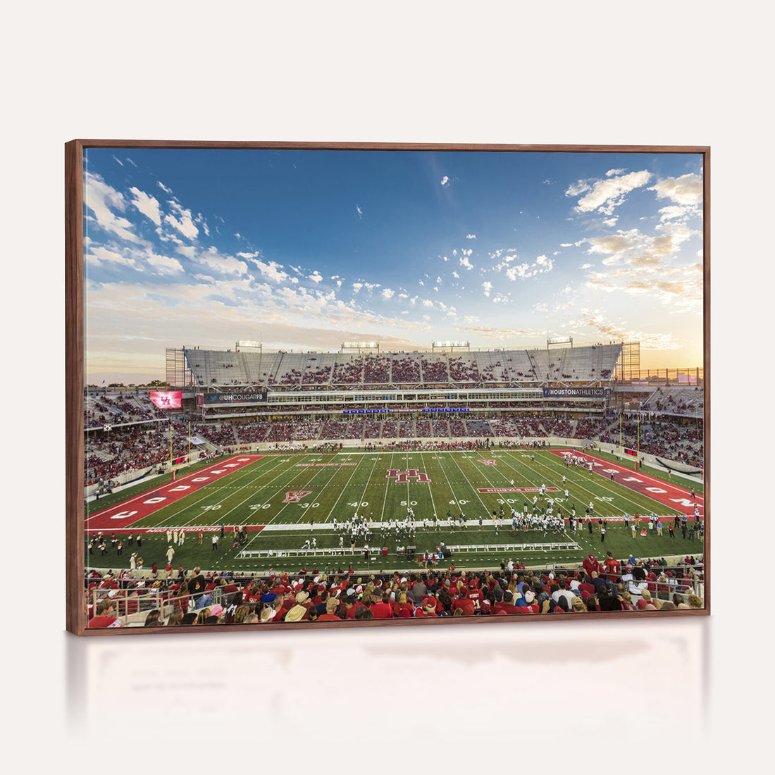 Framed Houston Cougars Football Team Print, Houston TDECU Stadium