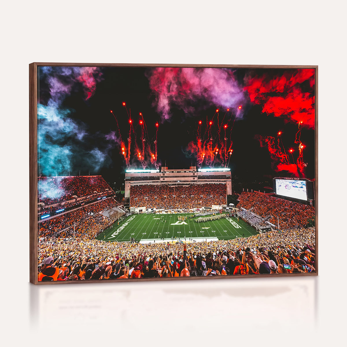 65761-MGV-CV-36X24 - Virginia Tech Hokies Football Team Print - Blacksburg Lane Stadium Wall Art Canvas Print