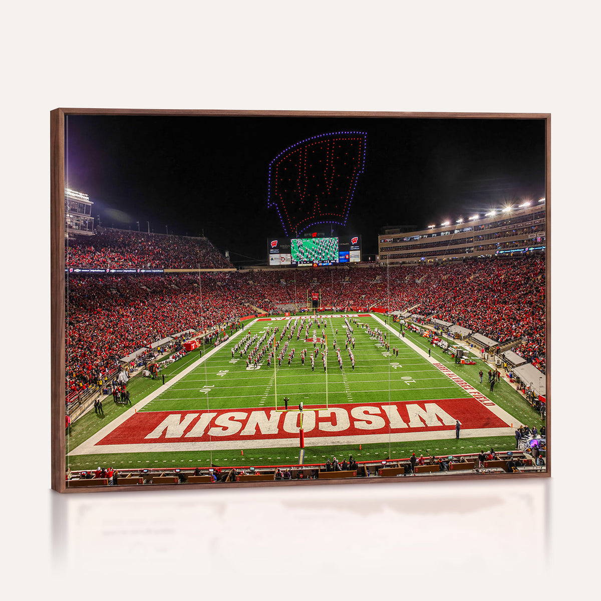34125-MGV-CV-36X24 - Wisconsin Badgers Football Team Print Canvas- Madison Camp Randall Stadium Wall Art Canvas Print