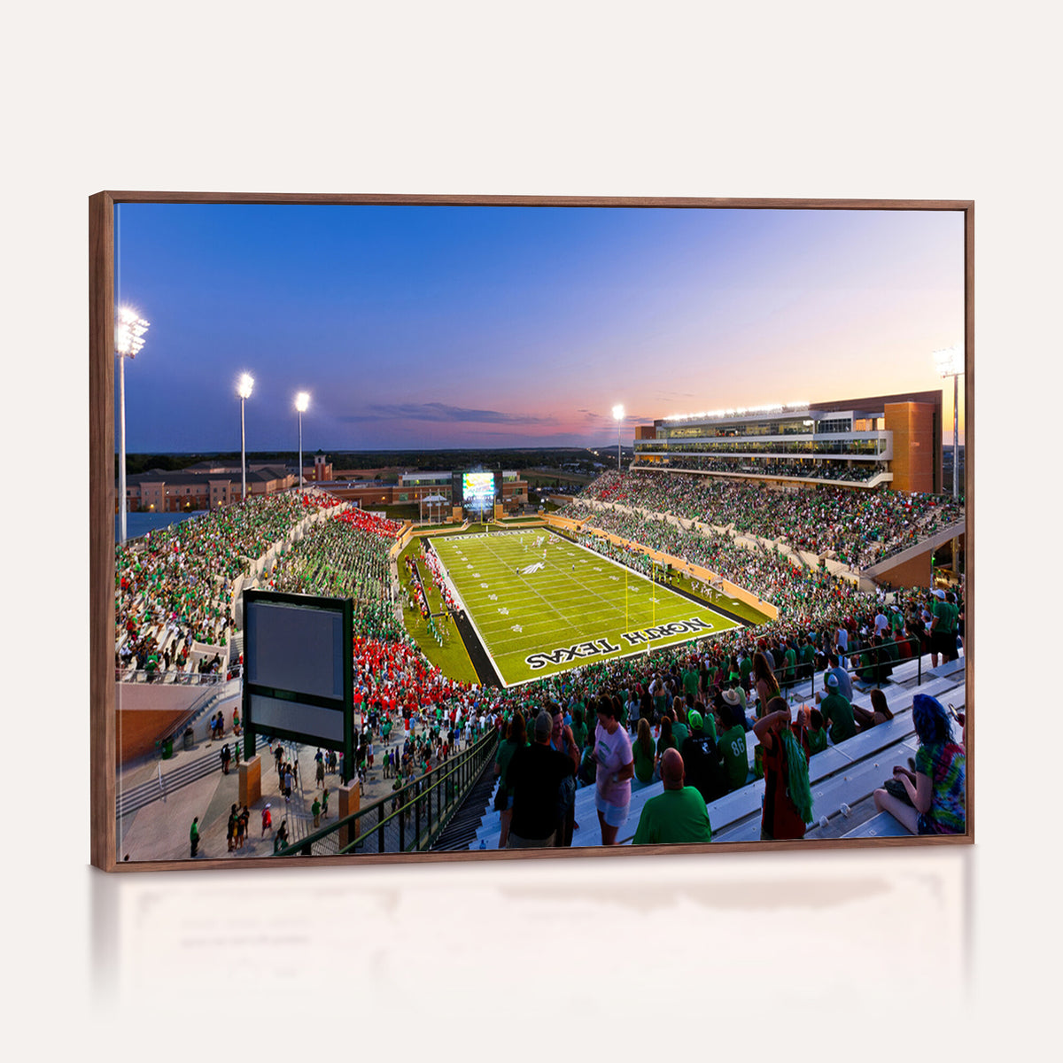 81582-MGV-CV-36X24 - University of North Texas Mean Green Football Team Print - Denton DATCU Stadium Wall Art Canvas