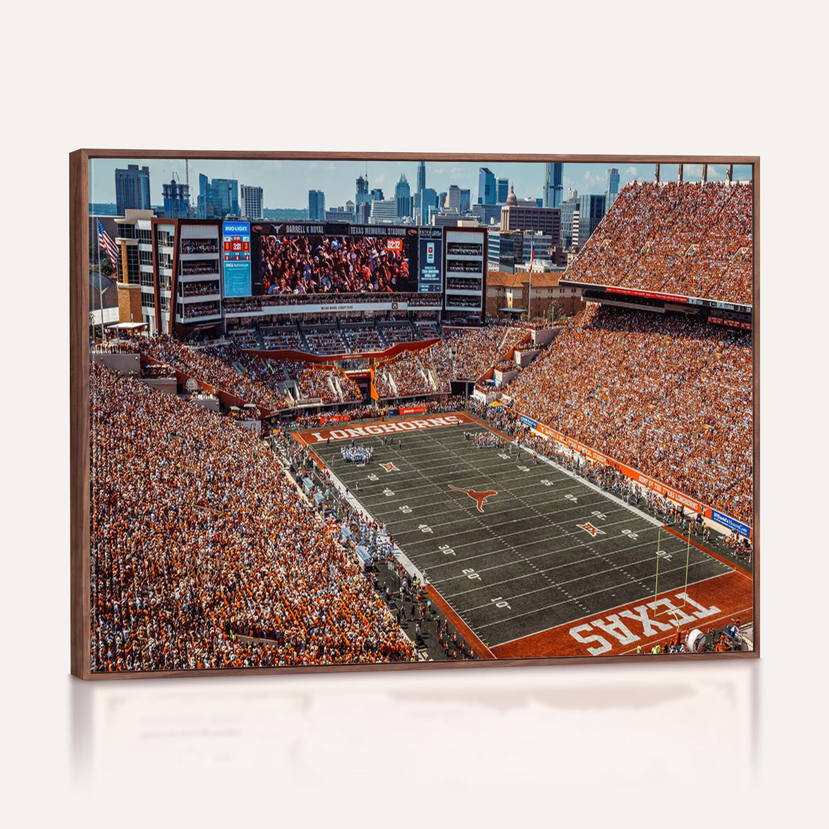 92103-MGV-CV-36X24 - University of Texas Longhorns Football Team Print - Austin Darrell K Royal-Texas Memorial Stadium