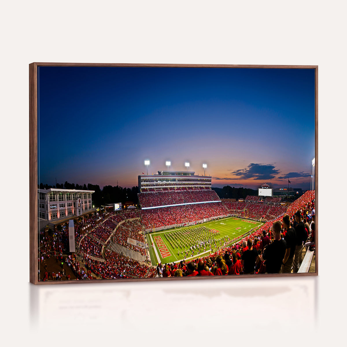 76202-MGV-CV-36X24 - Wolfpack Football Team Wall Art Print - Raleigh Carter-Finley Stadium Wall Art Canvas Print