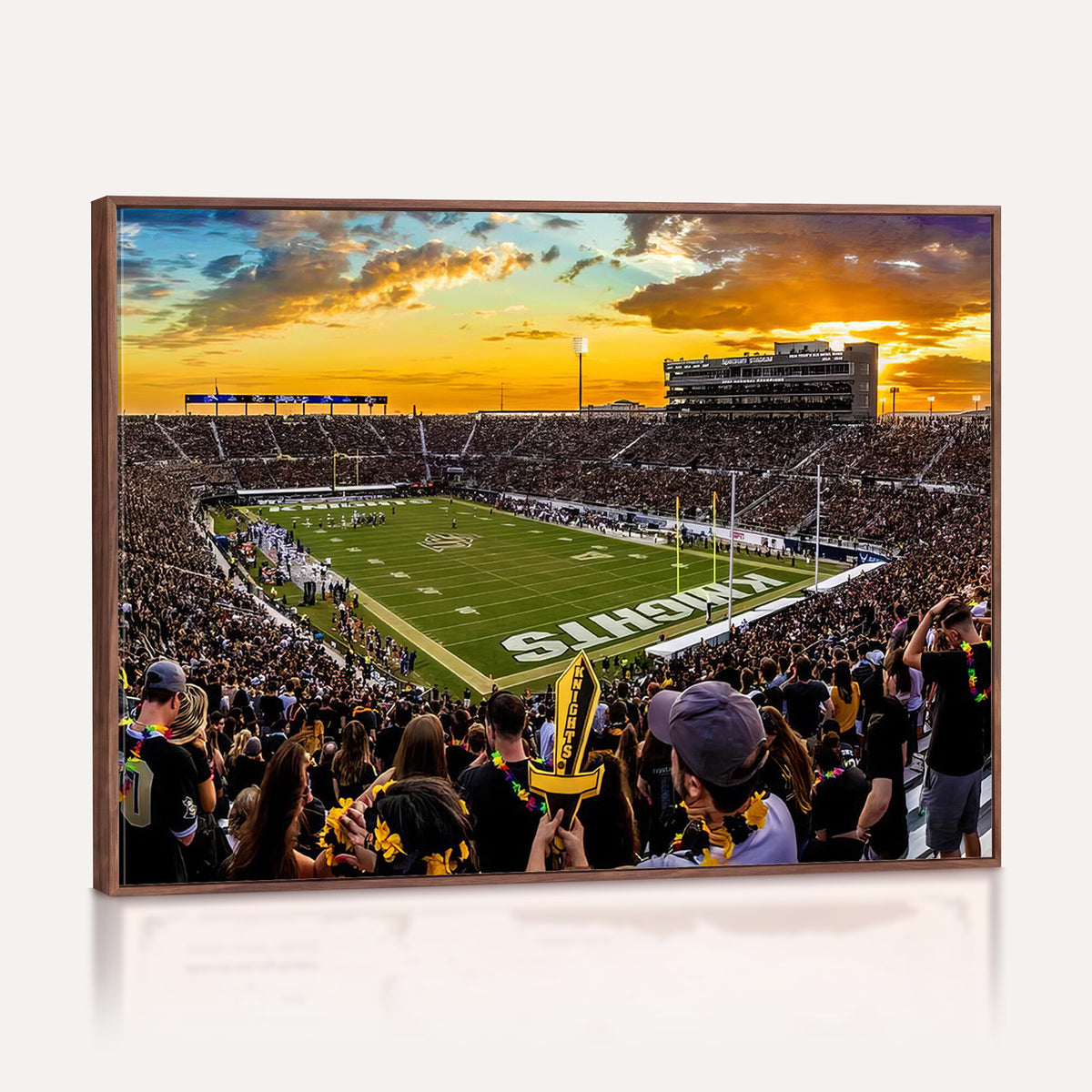 66803-MGV-CV-36X24 - UCF Knights Football Team Print - Orlando FBC Mortgage Stadium, UCF Knights Wall Art Canvas Print