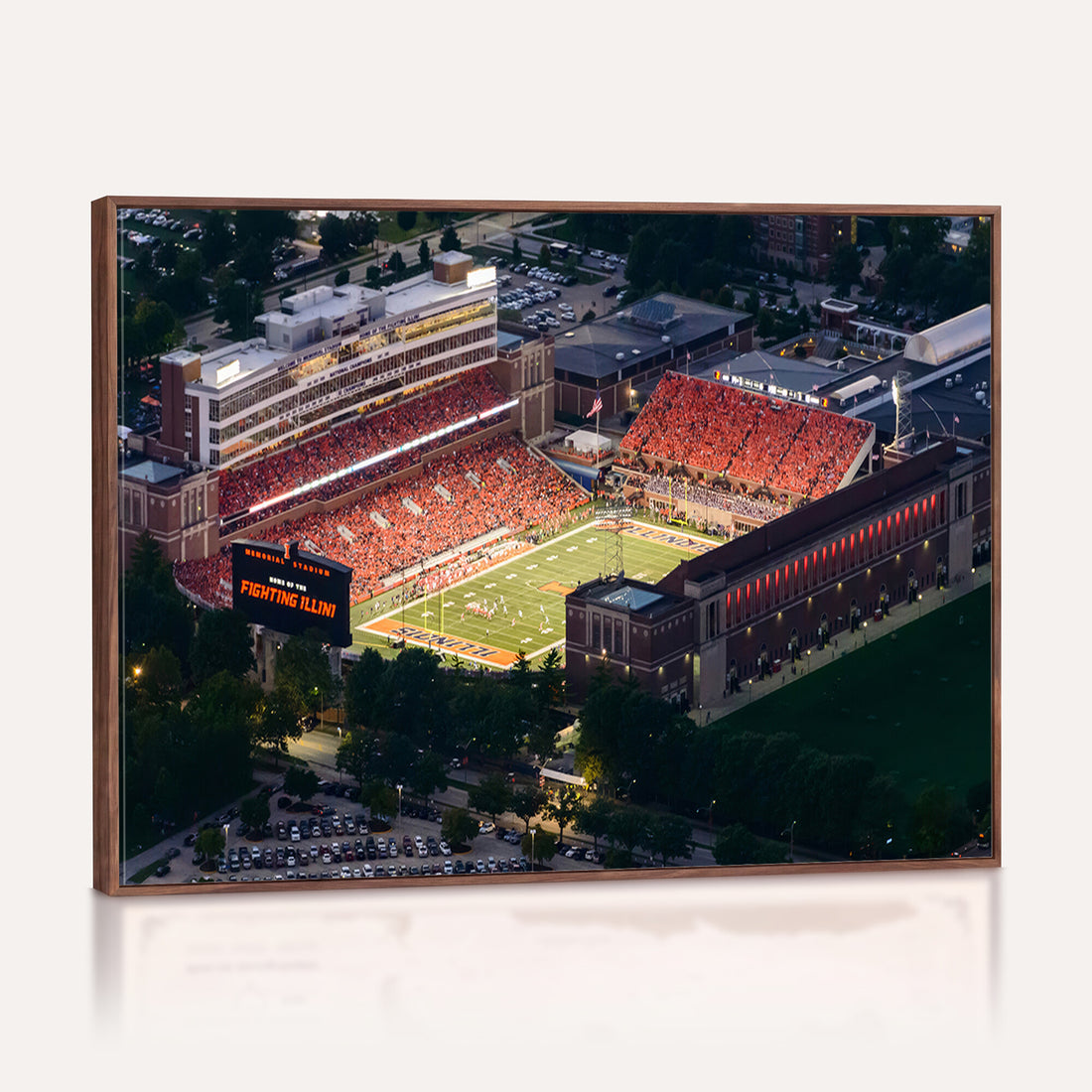 University of Illinois Fighting Illini Football Team Print, Home Bar Wall Decor