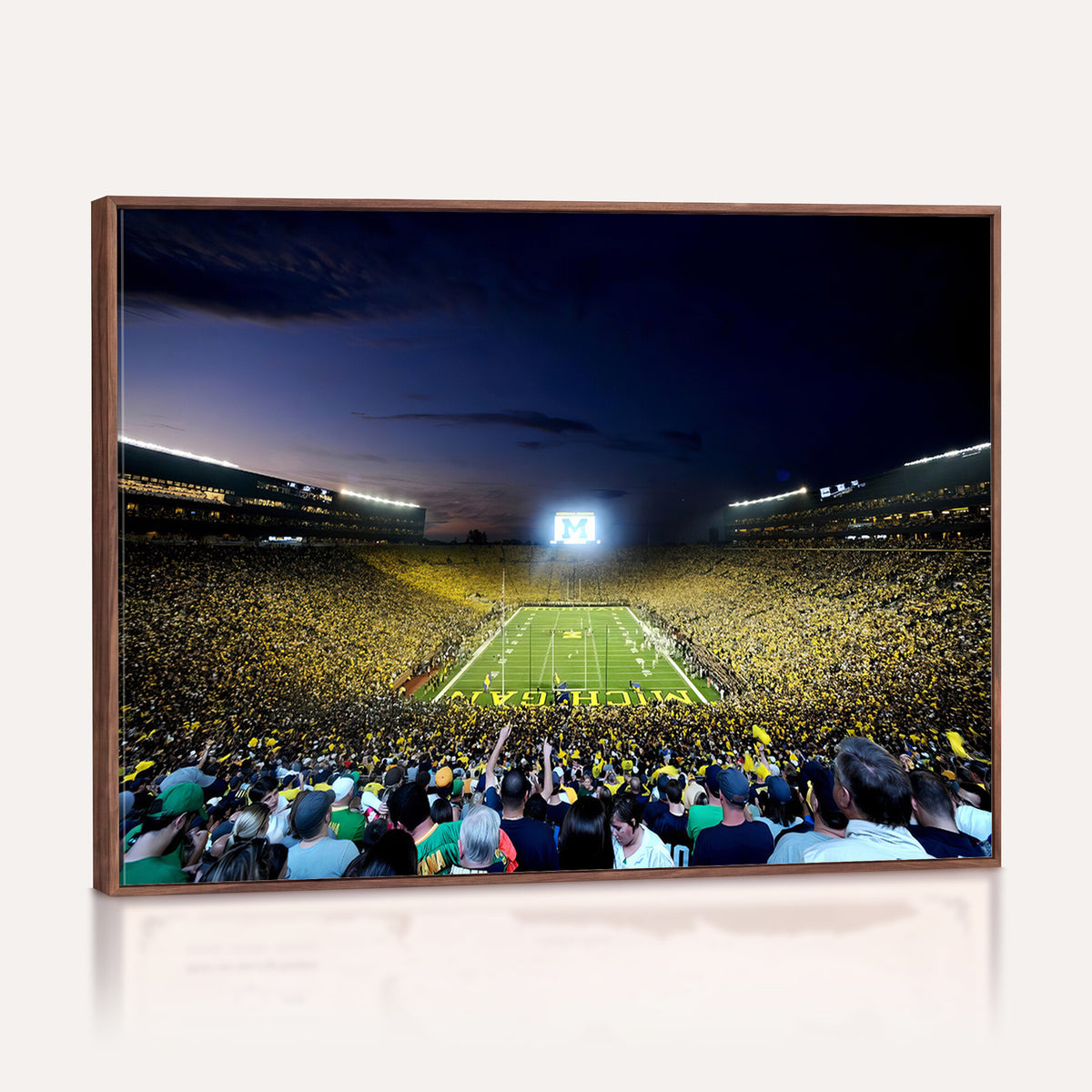 22115-MGV-CV-36X24 - University of Michigan Wolverines Football Team Print - Ann Arbor Michigan Stadium Canvas Print