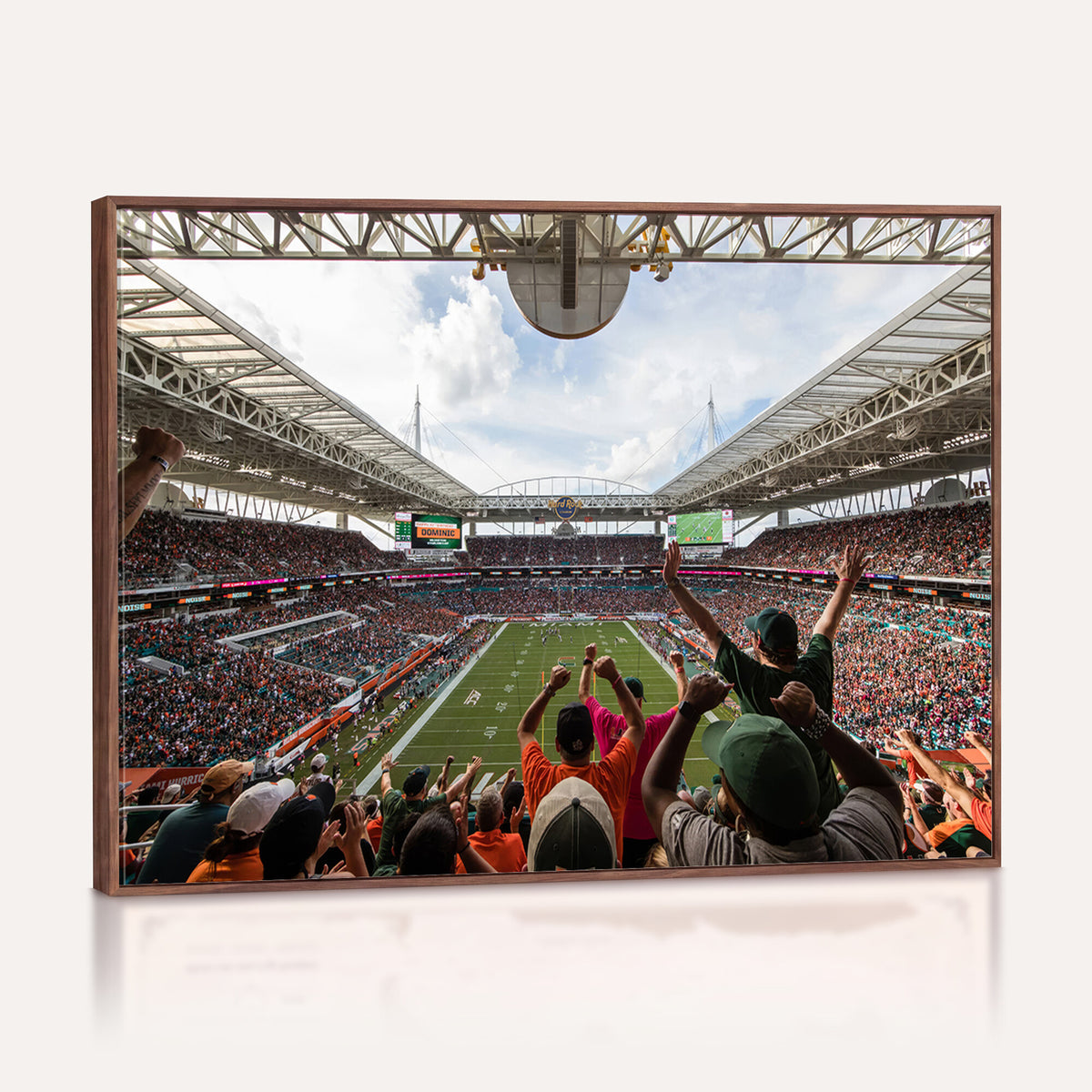 66239-PAN-FL-20X10 - Miami Hurricanes Football Team Wall Art Print - Miami Hard Rock Stadium Wall Art Canvas Print