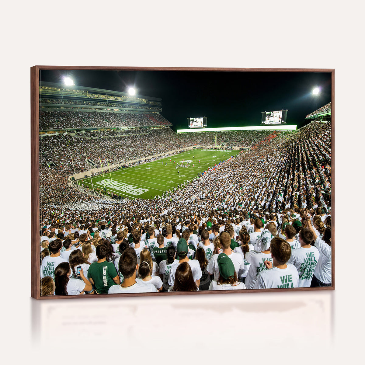 30457-PAN-FL-20X10 - Michigan State Spartans Football Canvas Print - East Lansing Spartan Stadium Wall Art Canvas Print