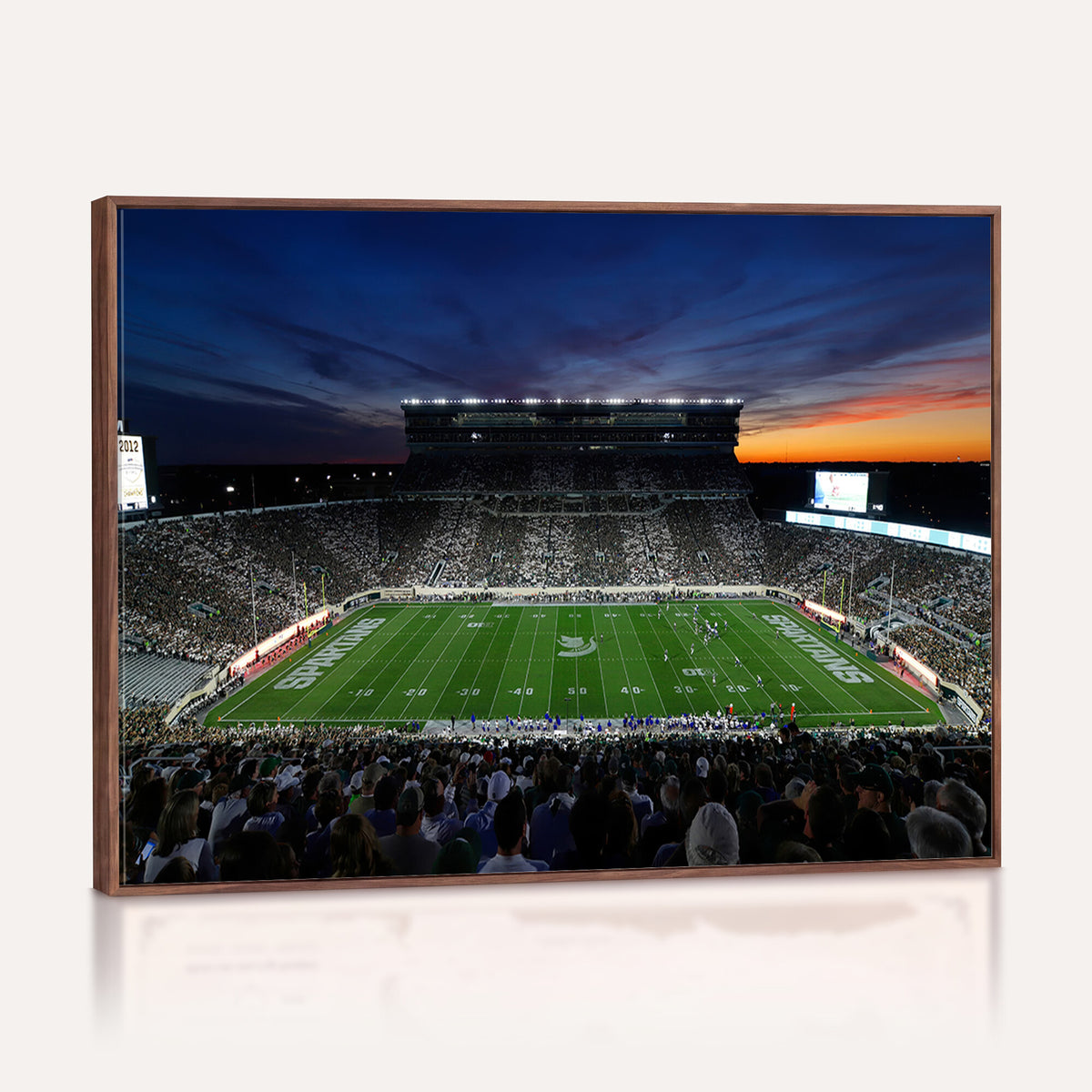 49074-PAN-FL-20X10 - Michigan State Spartans Football Team Print - East Lansing Spartan Stadium Canvas Print