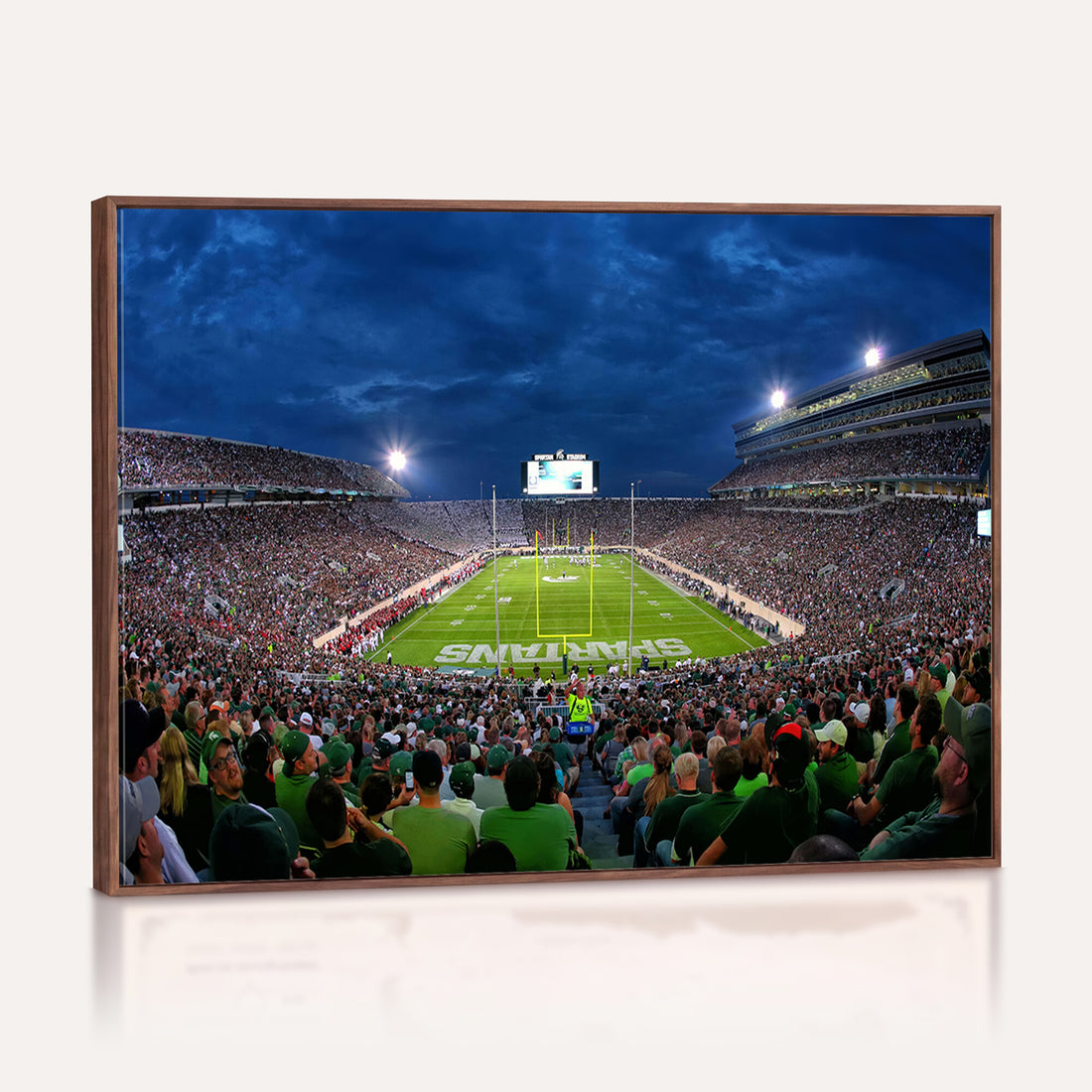 Michigan State Spartans Football Team Print, East Lansing, Extra Large Game Room Wall Decor