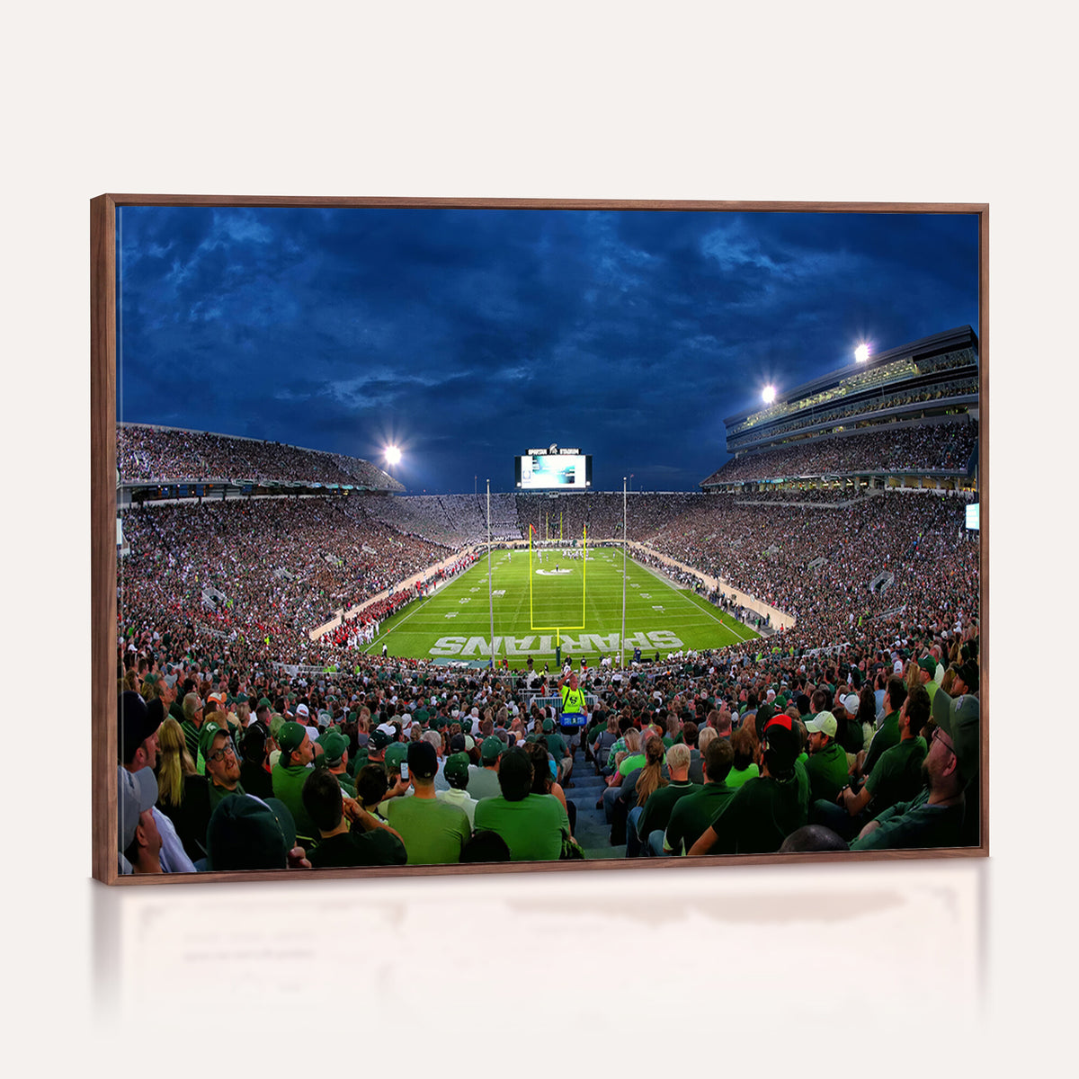 35248-PAN-FL-20X10 - Michigan State Spartans Football Team Print - East Lansing Spartan Stadium Wall Art Canvas Print