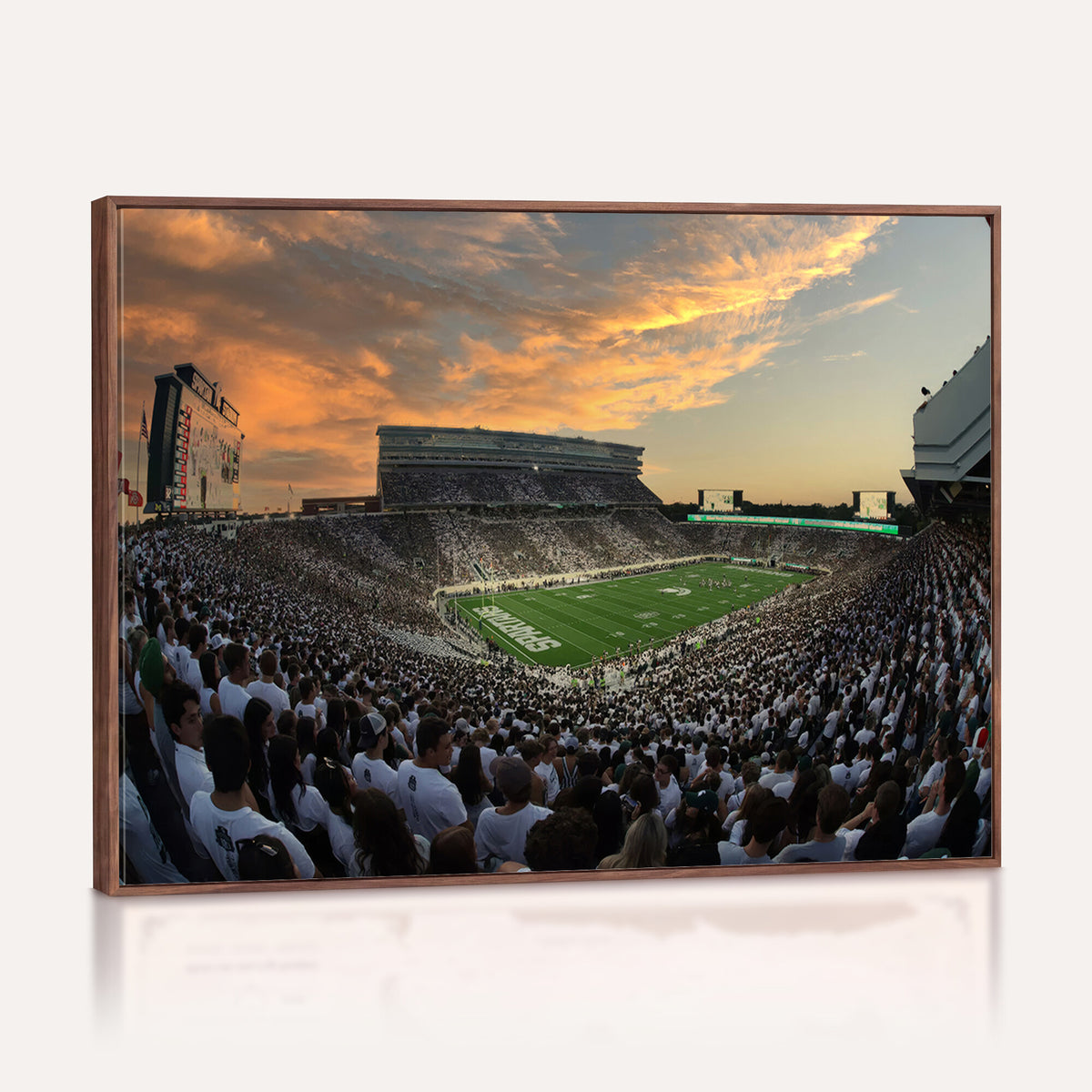 99155-PAN-FL-20X10 - Michigan State Spartans Football Team Print - East Lansing Spartan Stadium Wall Art Canvas Print