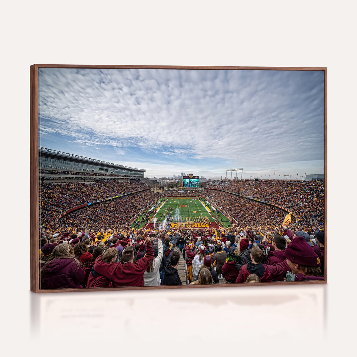 38459-PAN-FL-20X10 - University of Minnesota Golden Gophers Football Team Print - Minneapolis Huntington Bank Stadium Art