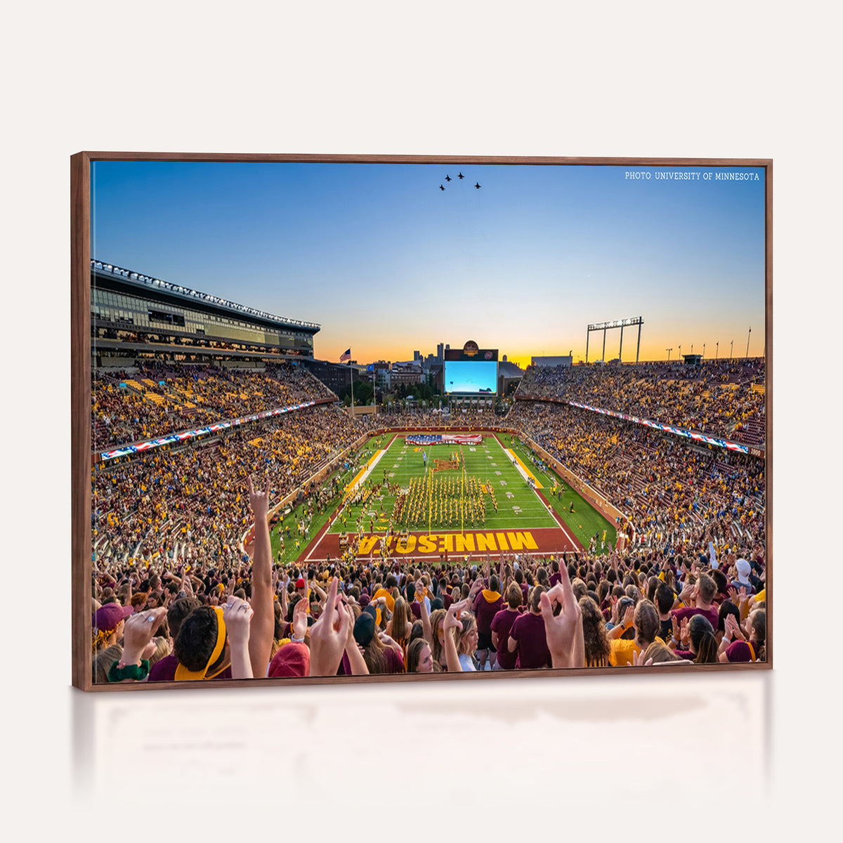 63452-PAN-FL-20X10 - University of Minnesota Golden Gophers Football Team Print - Minneapolis Huntington Bank Stadium