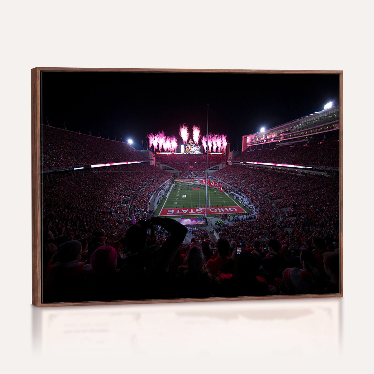 20483-PAN-FL-20X10 - Ohio State University Buckeyes Football Team Print - Columbus Ohio Stadium Wall Art Canvas Print