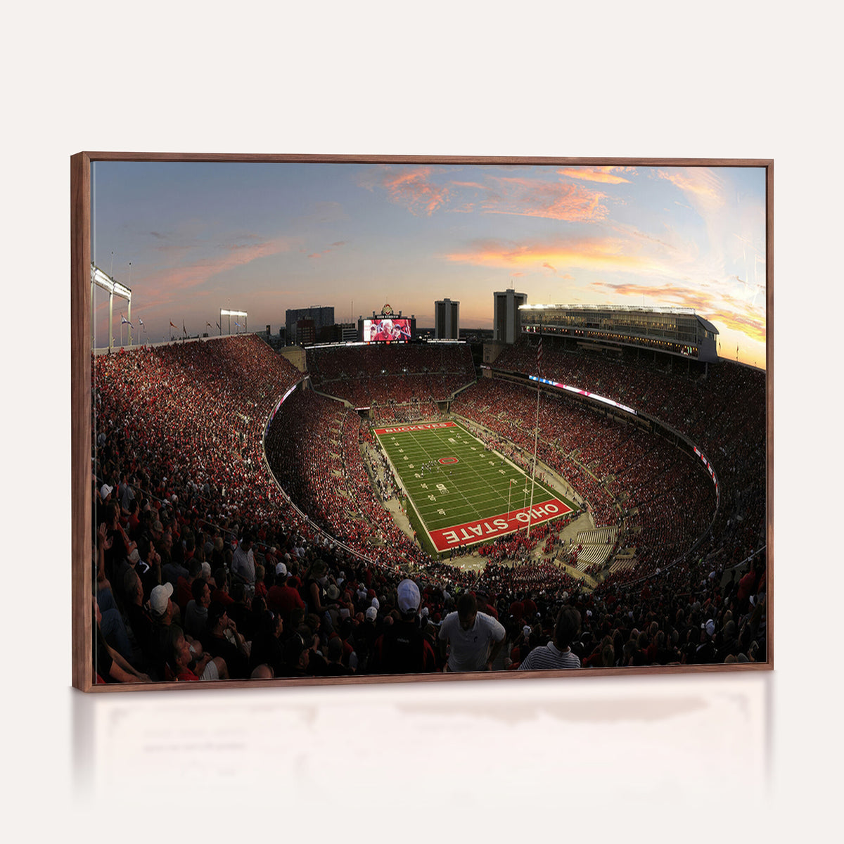 28825-PAN-FL-20X10 - Ohio State University Buckeyes Football Team Print - Columbus Ohio Stadium Wall Art Canvas Print