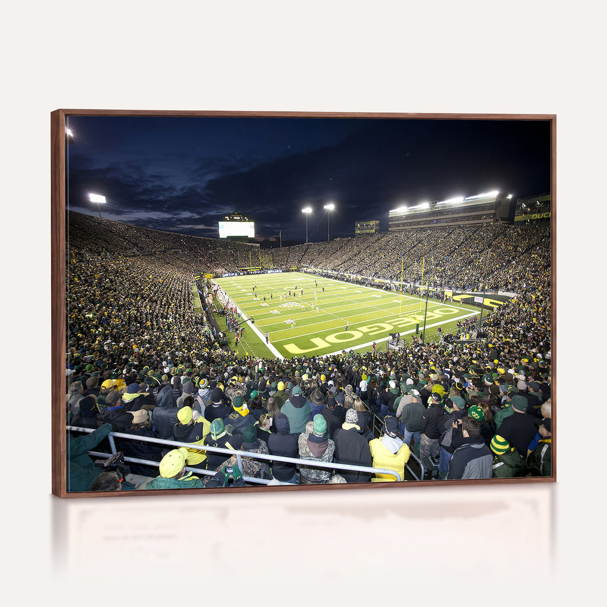 48756-PAN-FL-20X10 - University of Oregon Ducks Football Team Print - Eugene Autzen Stadium Wall Art Canvas Print