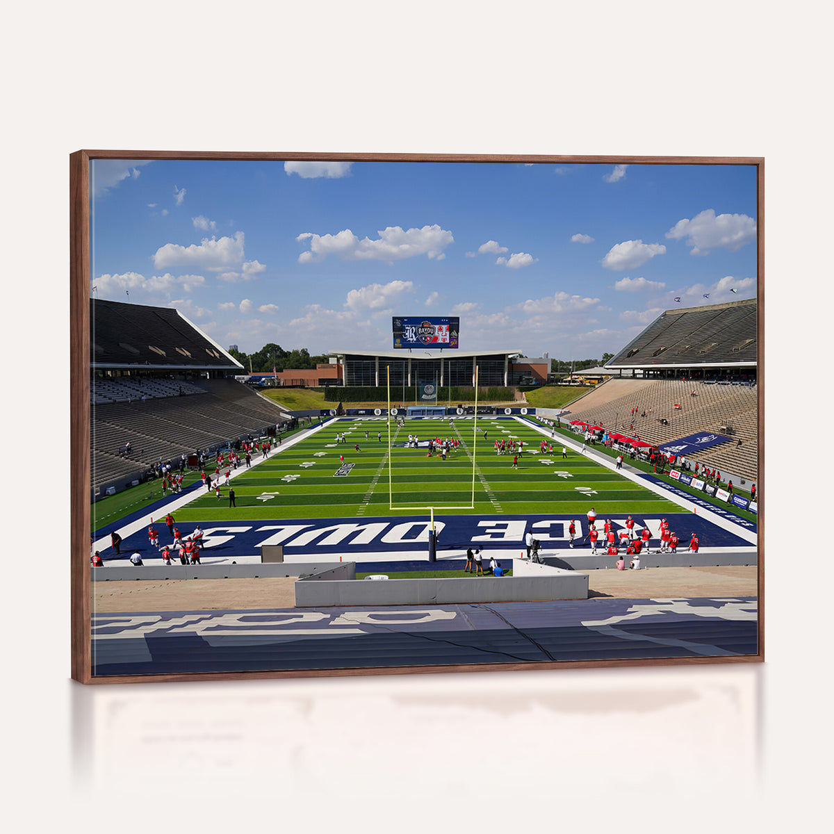 92248-MGV-CV-36X24 - Rice University Owls Football Team Print, Houston Rice Stadium