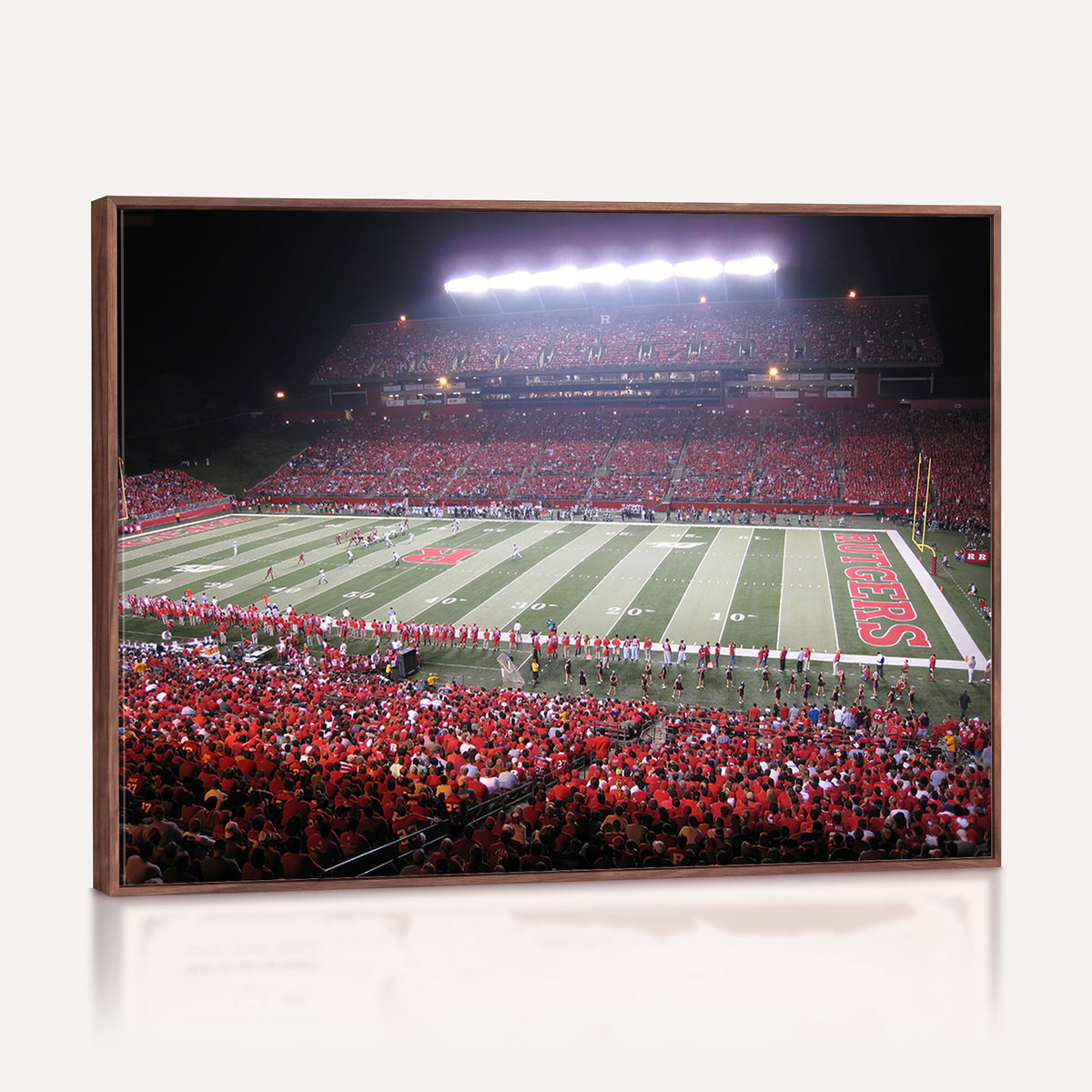 53225-PAN-FL-20X10 - Rutgers University Scarlet Knights Football Team Print - Piscataway SHI Stadium Wall Art Canvas