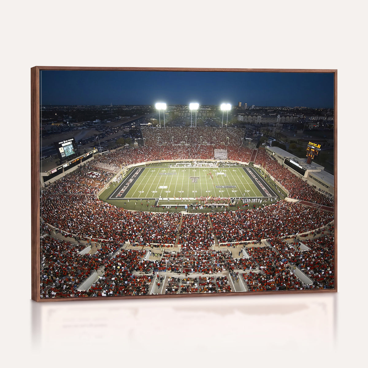 55763-MGV-CV-36X24 - Texas Tech Red Raiders Football Team Print, Lubbock Jones AT&T Stadium, Framed and Ready to Hang