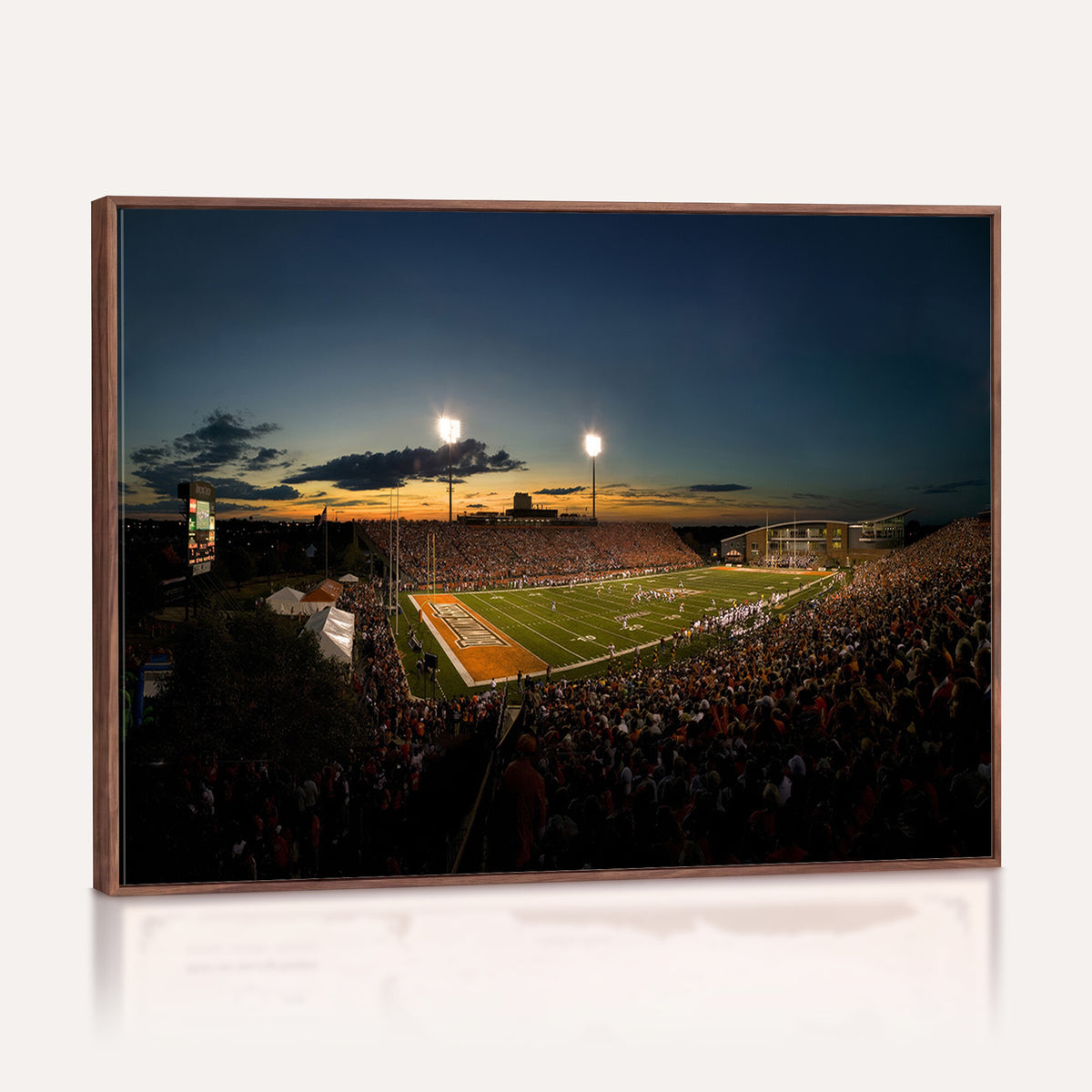 15980-PAN-FL-20X10 - Ball State Cardinals Football Team Print - Muncie Scheumann Stadium Wall Art Canvas Print