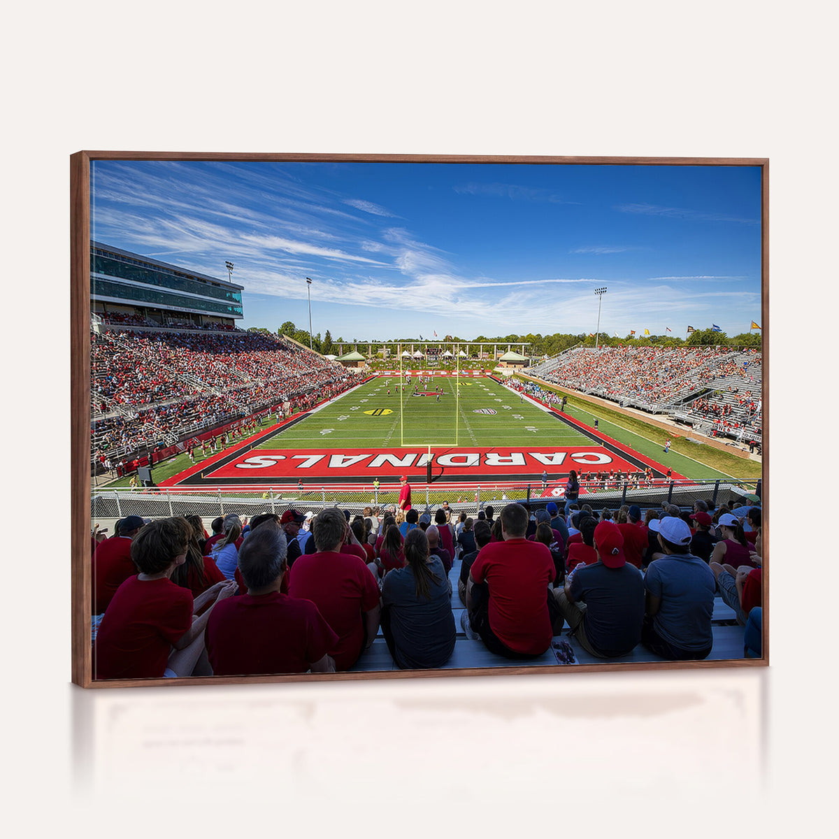 71475-PAN-FL-20X10 - Ball State Cardinals Football Team Print - Muncie Scheumann Stadium Wall Art Canvas Print