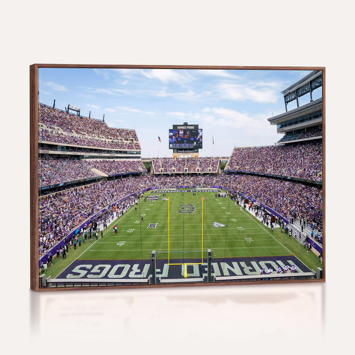 27650-PAN-FL-20X10 - TCU Horned Frogs Football Team Print - Fort Worth Amon G. Carter Stadium Wall Art Canvas Print