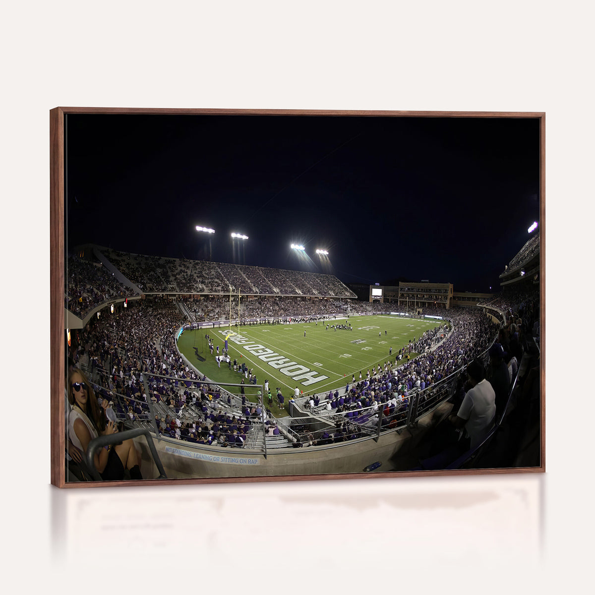 59222-PAN-FL-20X10 - TCU Horned Frogs Football Team Print - Fort Worth Amon G. Carter Stadium Wall Art Canvas Print.