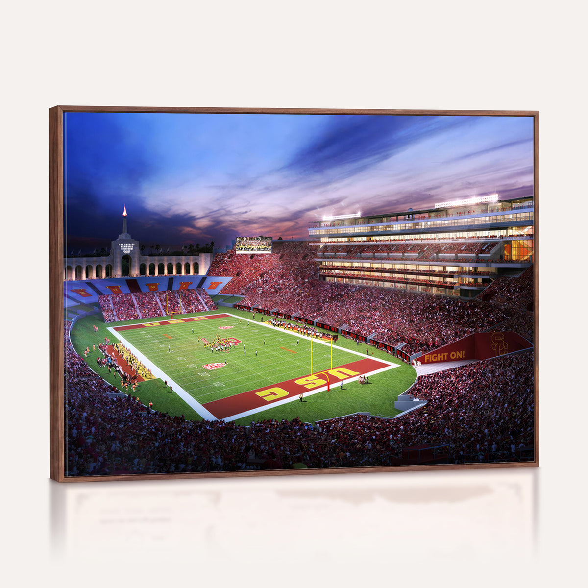71879-MGV-CV-36X24 - The University of Southern California USC Trojans Football Team Print, Framed and Ready to Hang