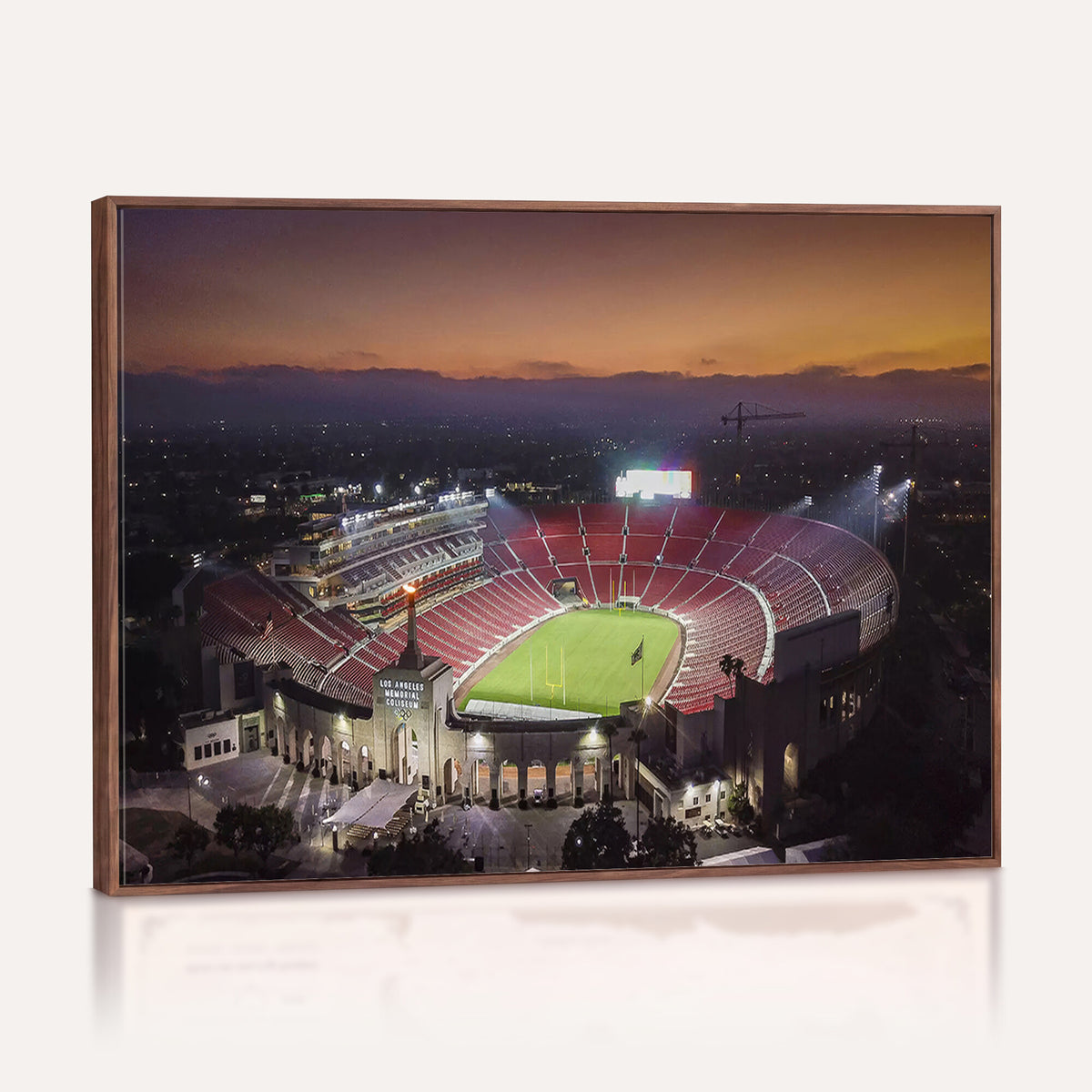 50666-MGV-CV-36X24 - The University of Southern California USC Trojans Football Team Print, Los Angeles Memorial Coliseum
