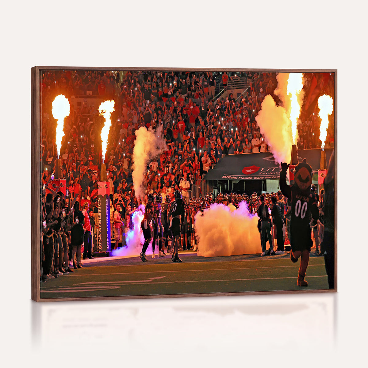 98664-MGV-CV-36X24 - The University of Texas at San Antonio Roadrunners Football Team Print, Extra Large Game Room Wall Decor