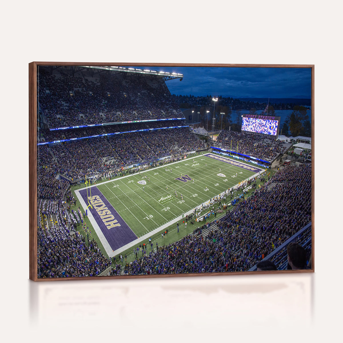 84780-MGV-CV-36X24 - The University of Washington Huskies Football Team Print, Framed and Ready to Hang