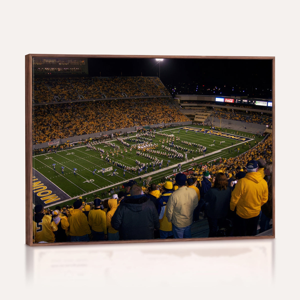58154-MGV-CV-36X24 - West Virginia University Mountaineers Football Team Print, Milan Puskar Stadium, Morgantown