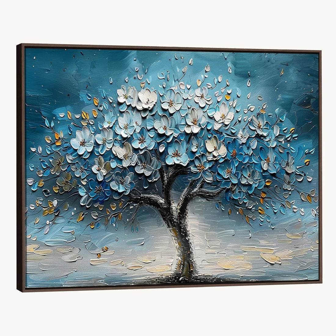 Abstract Blooming Tree Wall Art Canvas Print, Floral Modern Home Decor