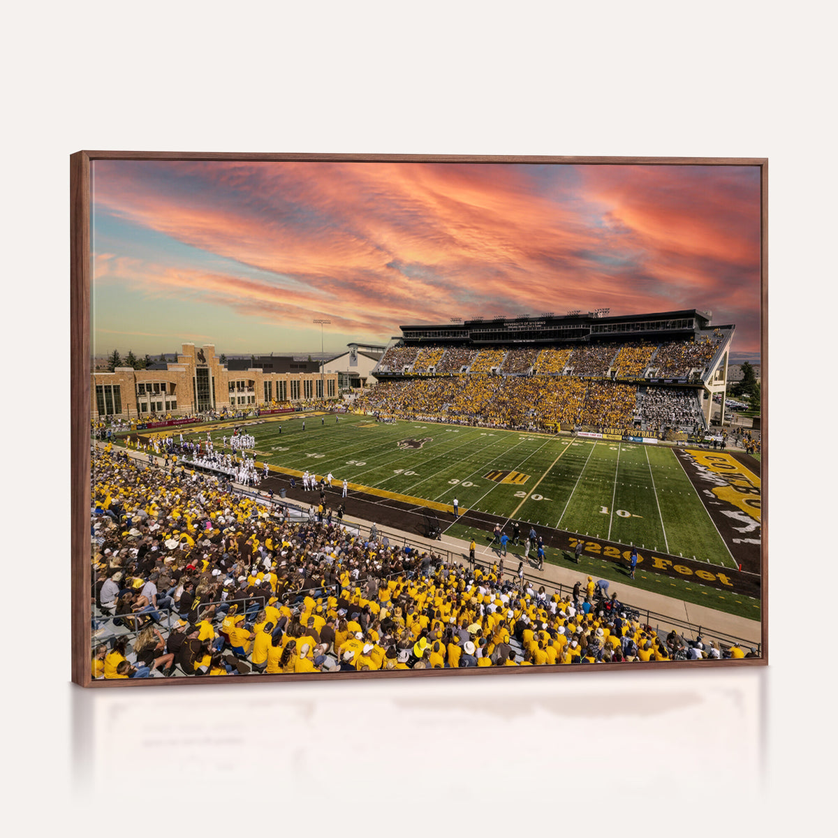 90508-MGV-CV-36X24 - University of Wyoming Cowboys Football Team Print, Laramie, Extra Large Game Room Wall Decor