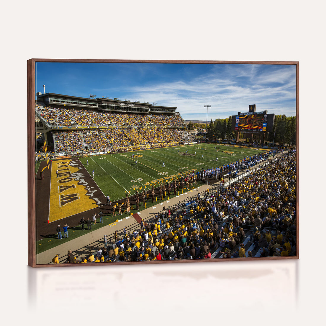University of Wyoming Cowboys Football Team Print, Laramie, Man Cave Wall Decor