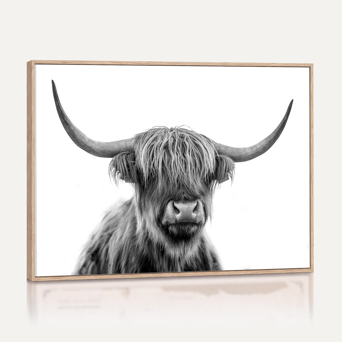 75503-_Poster-30x20 - Scottish Highland Cow Cattle Art Print Wall Art Canvas Print for Farmhouse Decor, Framed Scottish