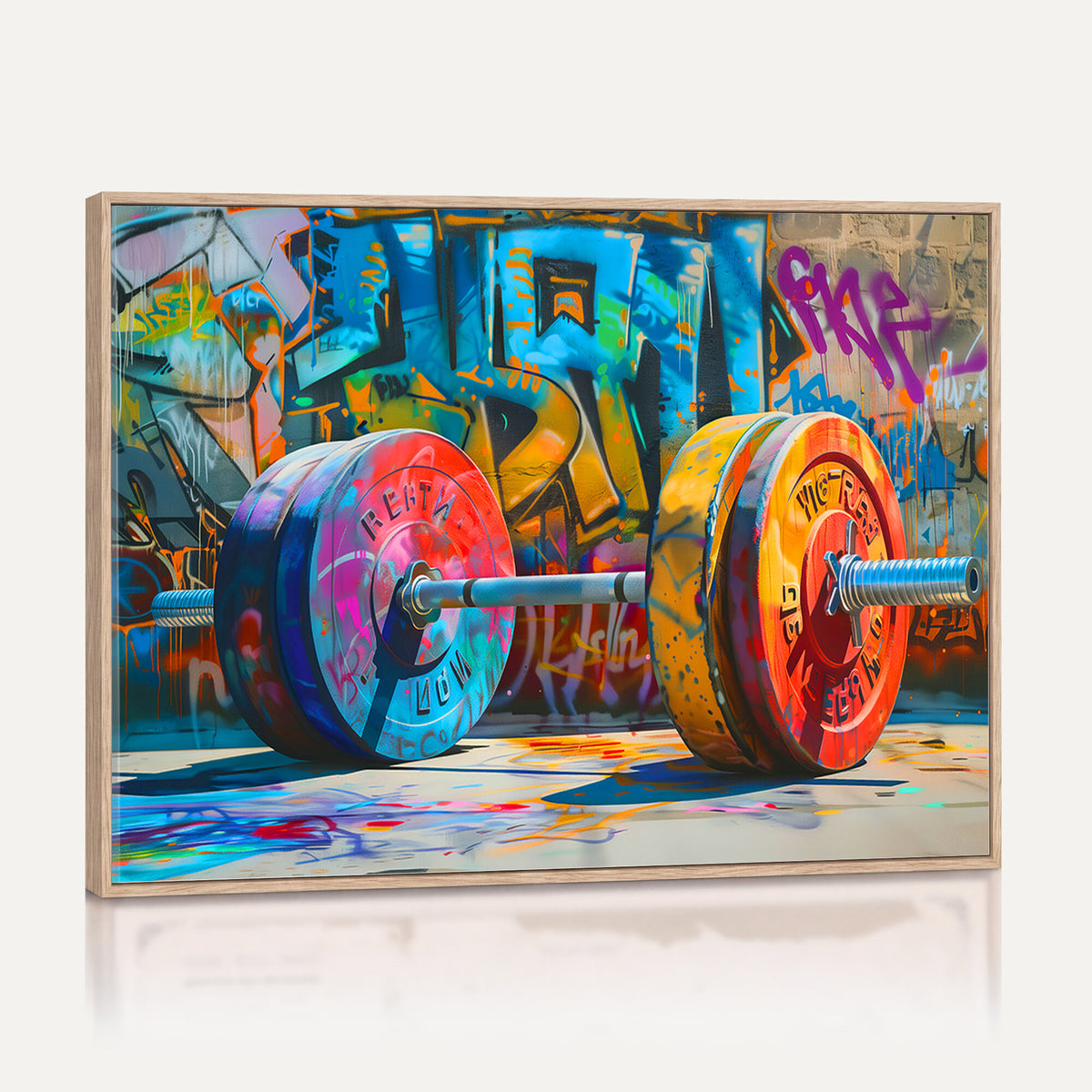 70871-MGV-CV-36X24 - Fitness Gym Barbell Graffiti Wall Art Canvas Print