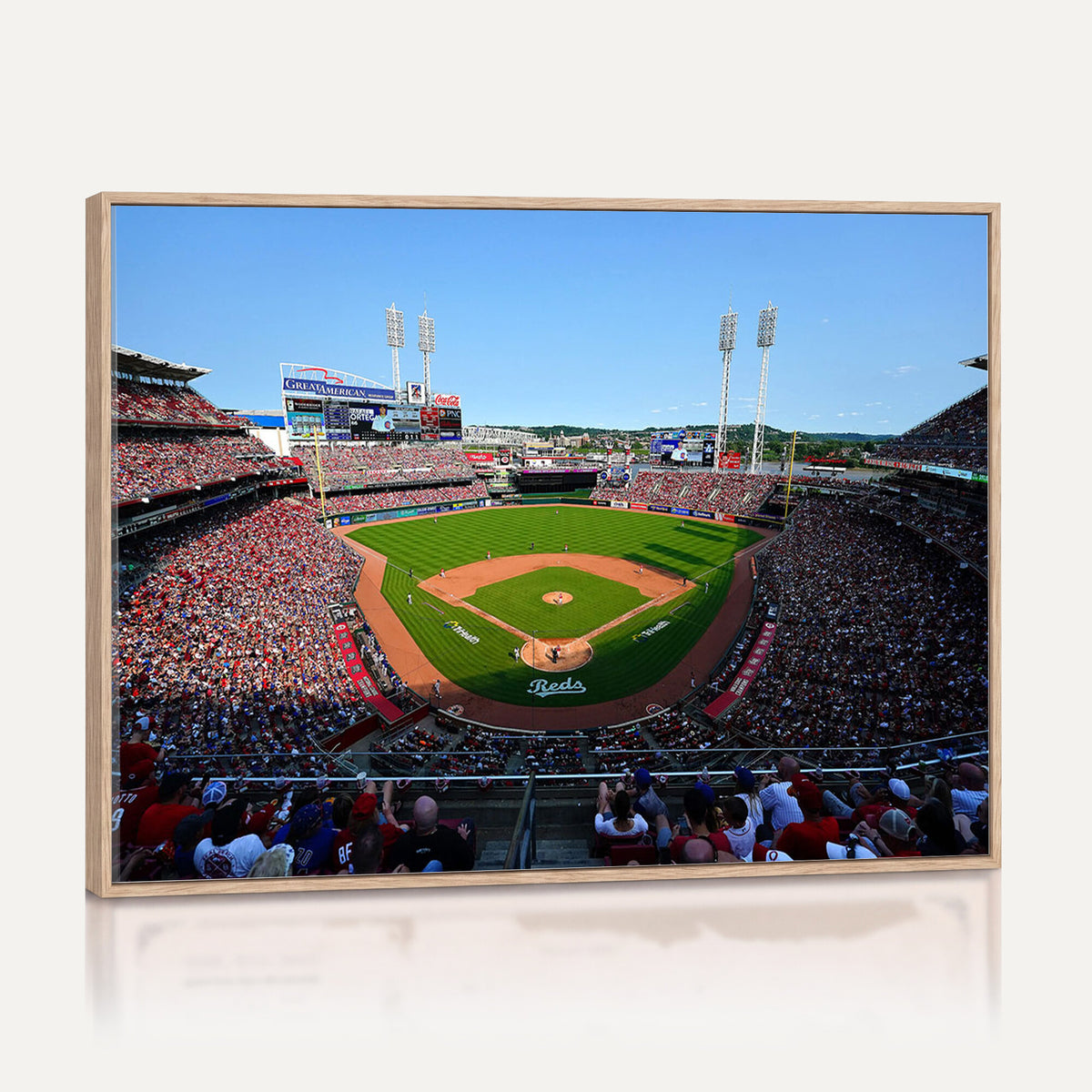 90998-MGV-CV-36X24 - Cincinnati Reds Baseball Canvas Print | Great American Ball Park Stadium Wall Art