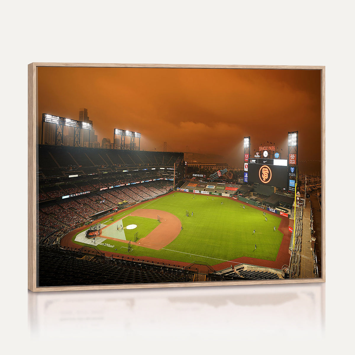 31315-MGV-CV-36X24 - San Francisco Giants Baseball Team Print, Oracle Park Stadium Wall Art Canvas Print